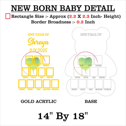 Custom Acrylic - One Year Baby Frame
