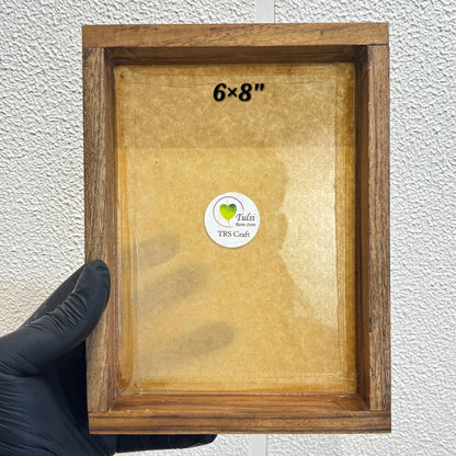 Teakwood Floating Frame (J) - Acrylic Base 6" by 8" Frame Tulsi Resin Store
