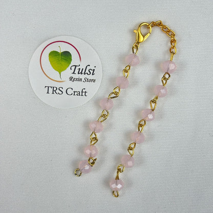 Bracelet Chain - Moti (H) Baby Pink Tulsi Resin Store