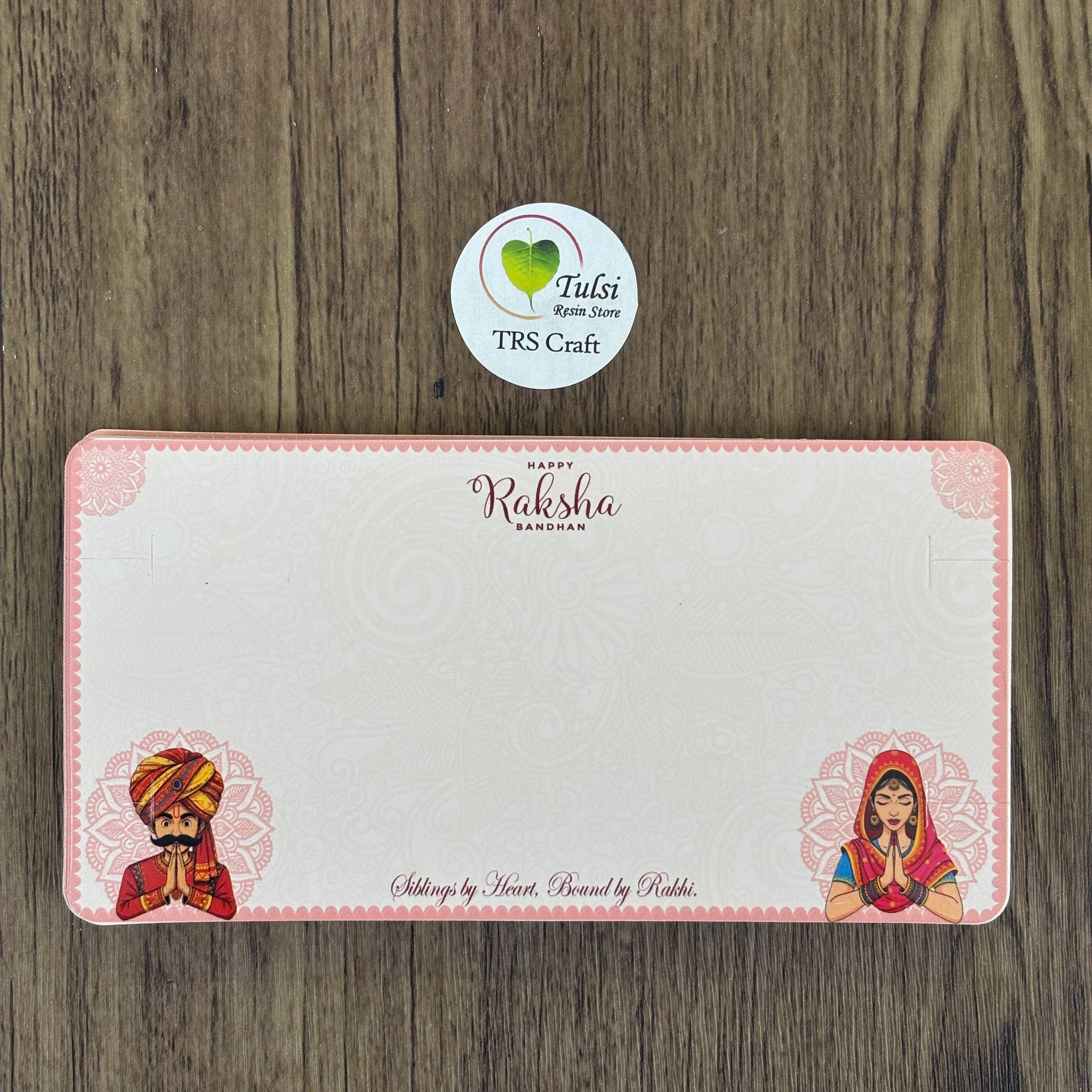 Rakhi Card With Transparent Bags (D) - Couple Tulsi Resin Store