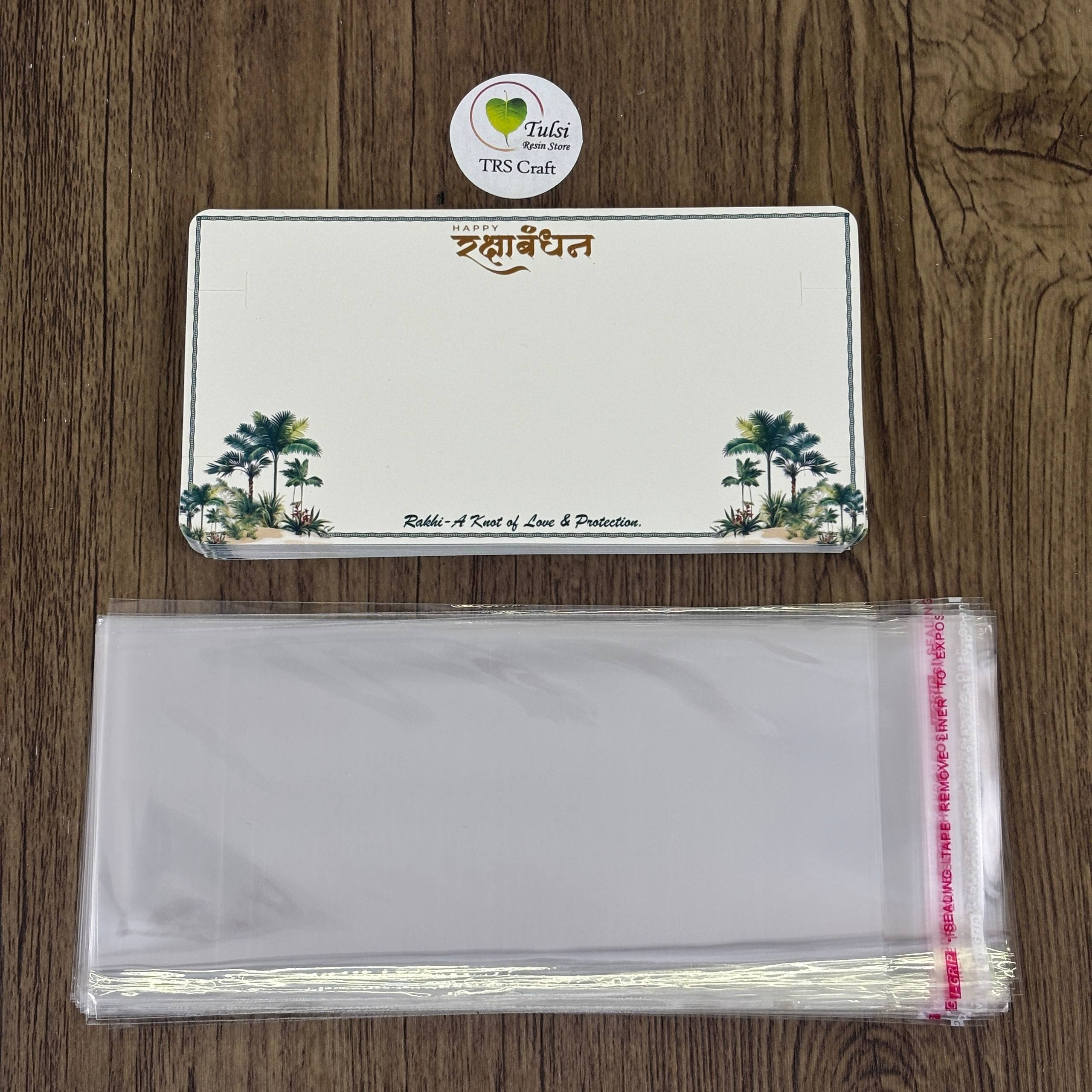 Rakhi Card With Transparent Bags (E) Tulsi Resin Store