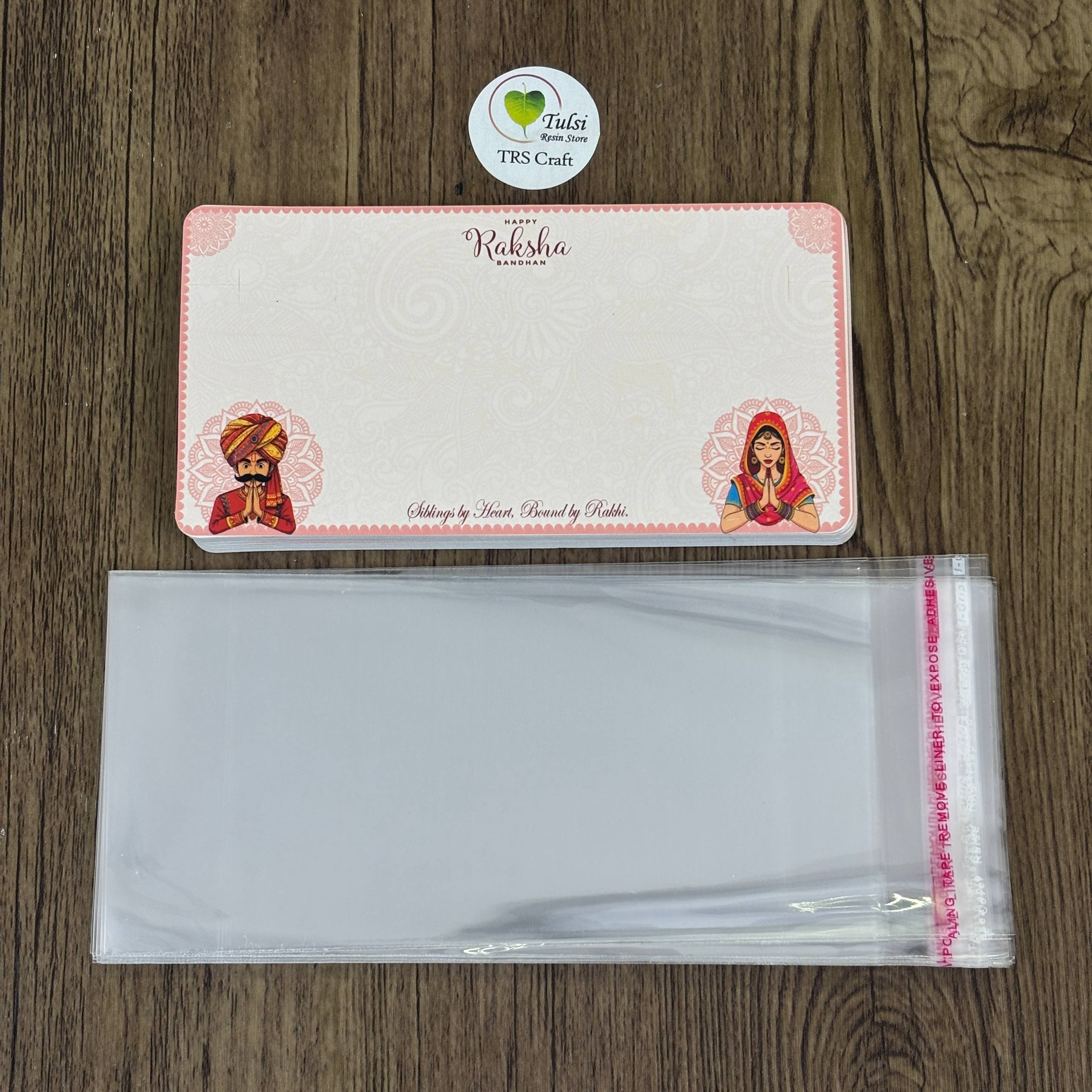 Rakhi Card With Transparent Bags (D) Tulsi Resin Store
