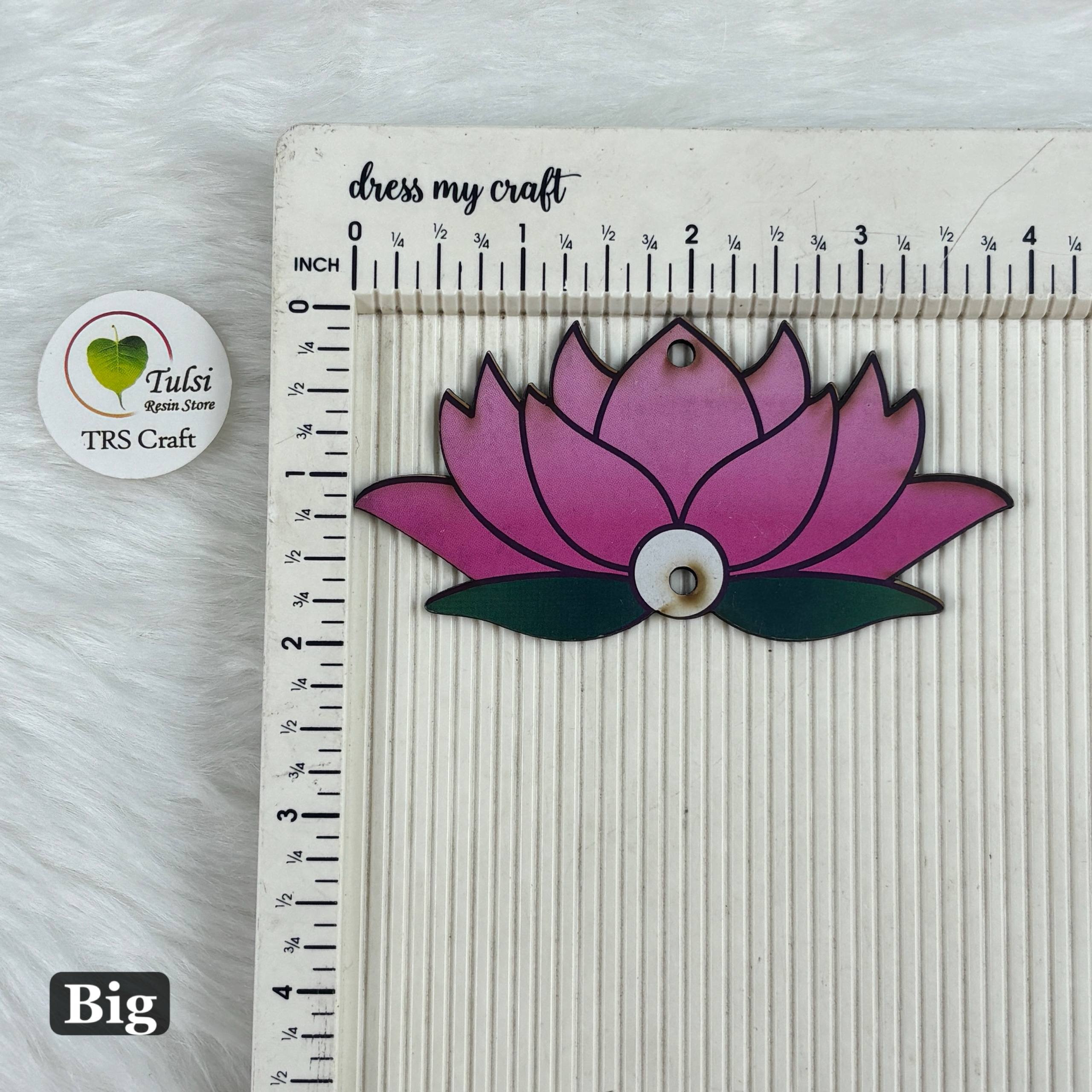 MDF Printed Lotus Cutout (B) 4" (Big) Tulsi Resin Store