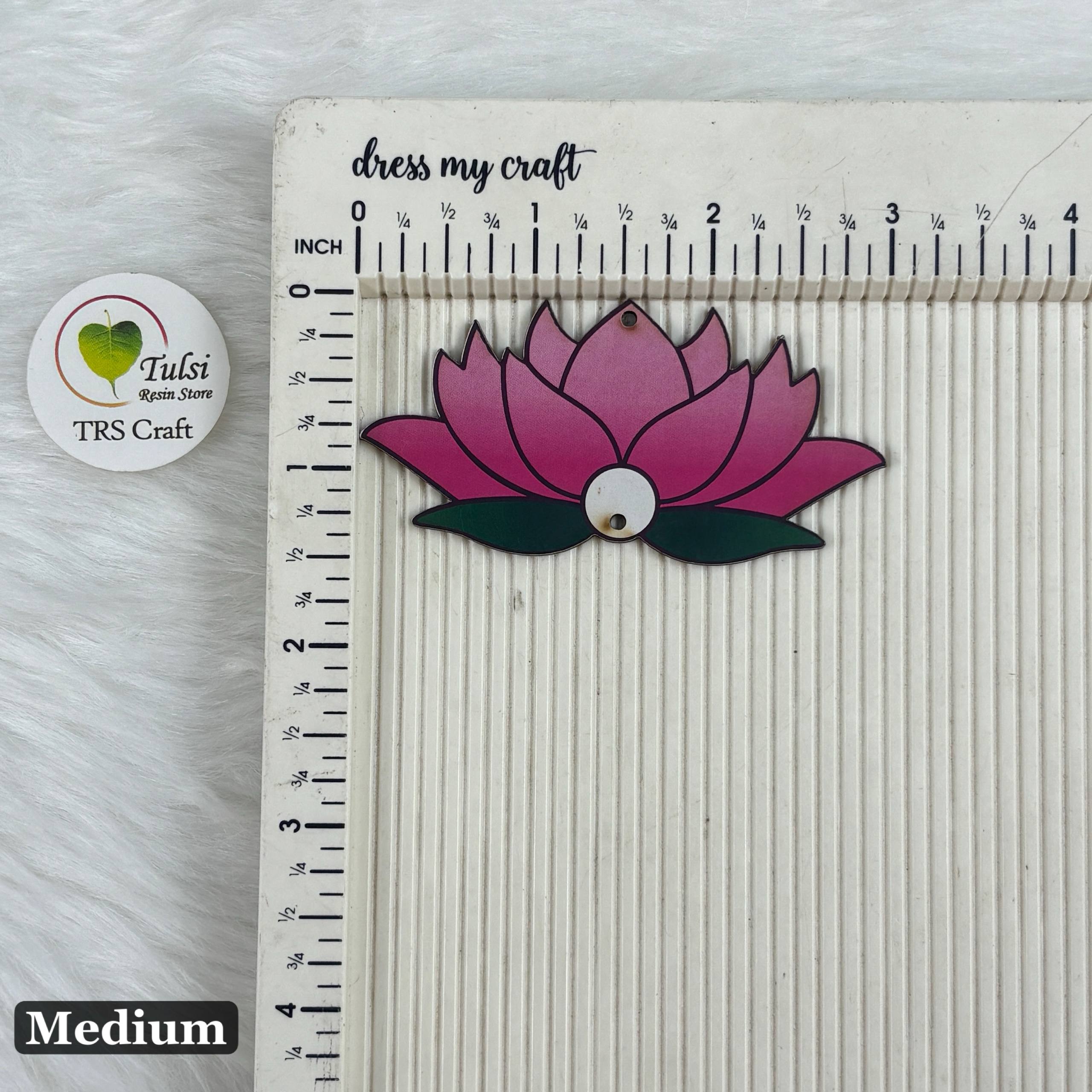 MDF Printed Lotus Cutout (B) 3" (Medium) Tulsi Resin Store