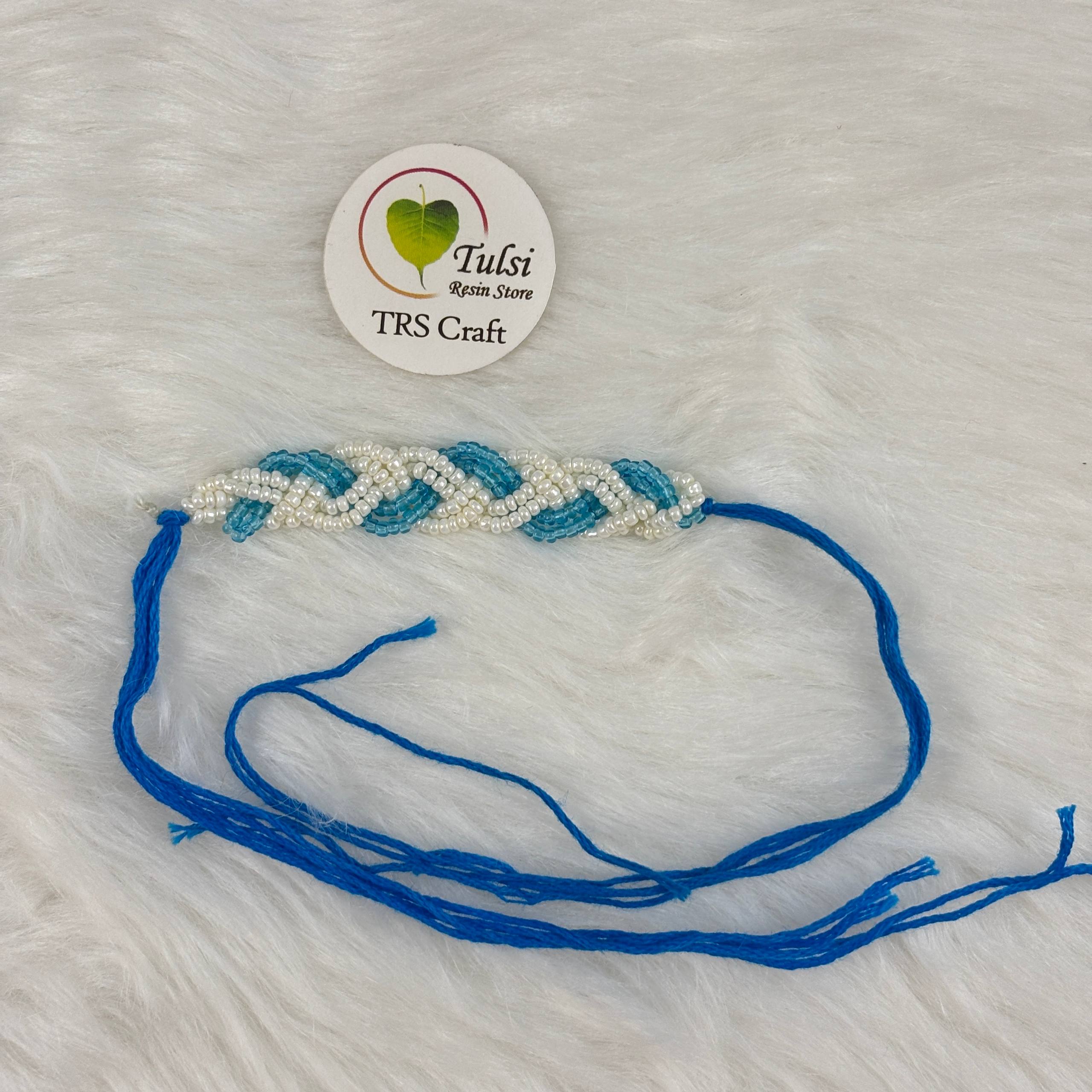 Bracelet Rakhi Thread (B) Sky Blue Tulsi Resin Store