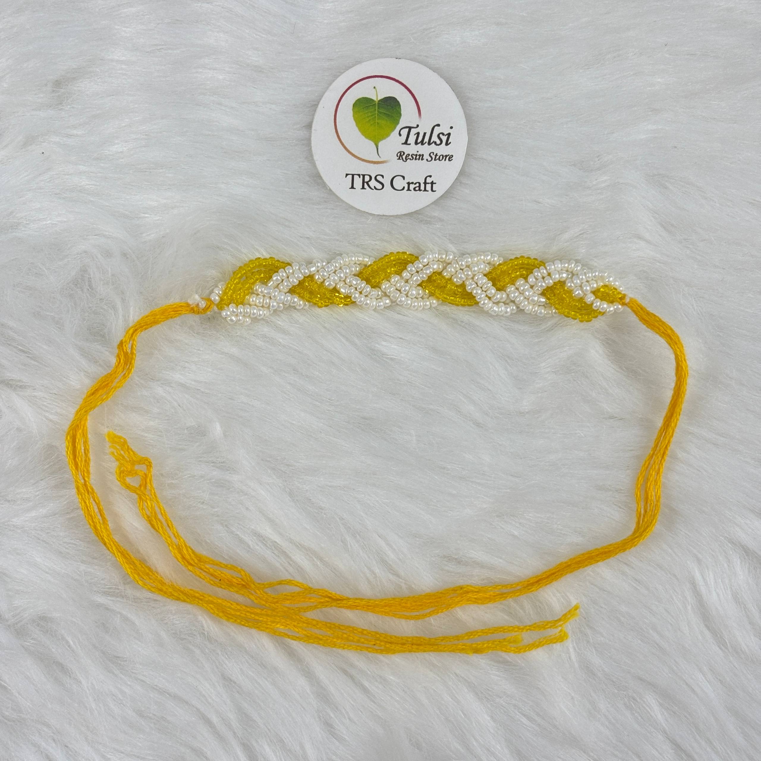 Bracelet Rakhi Thread (B) Yellow Tulsi Resin Store