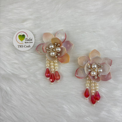 Colourful Plastic Flower (N) - With Latkan Reddish Tulsi Resin Store