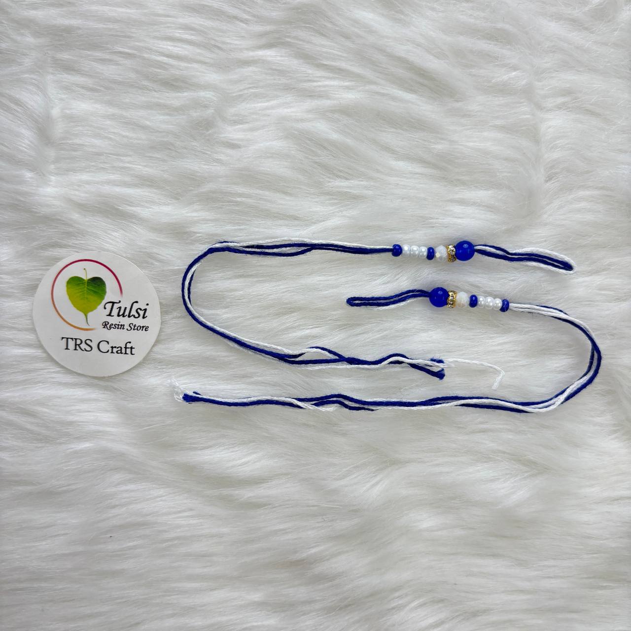 Bracelet Rakhi Thread (F) (2Pair) Dark Blue Tulsi Resin Store