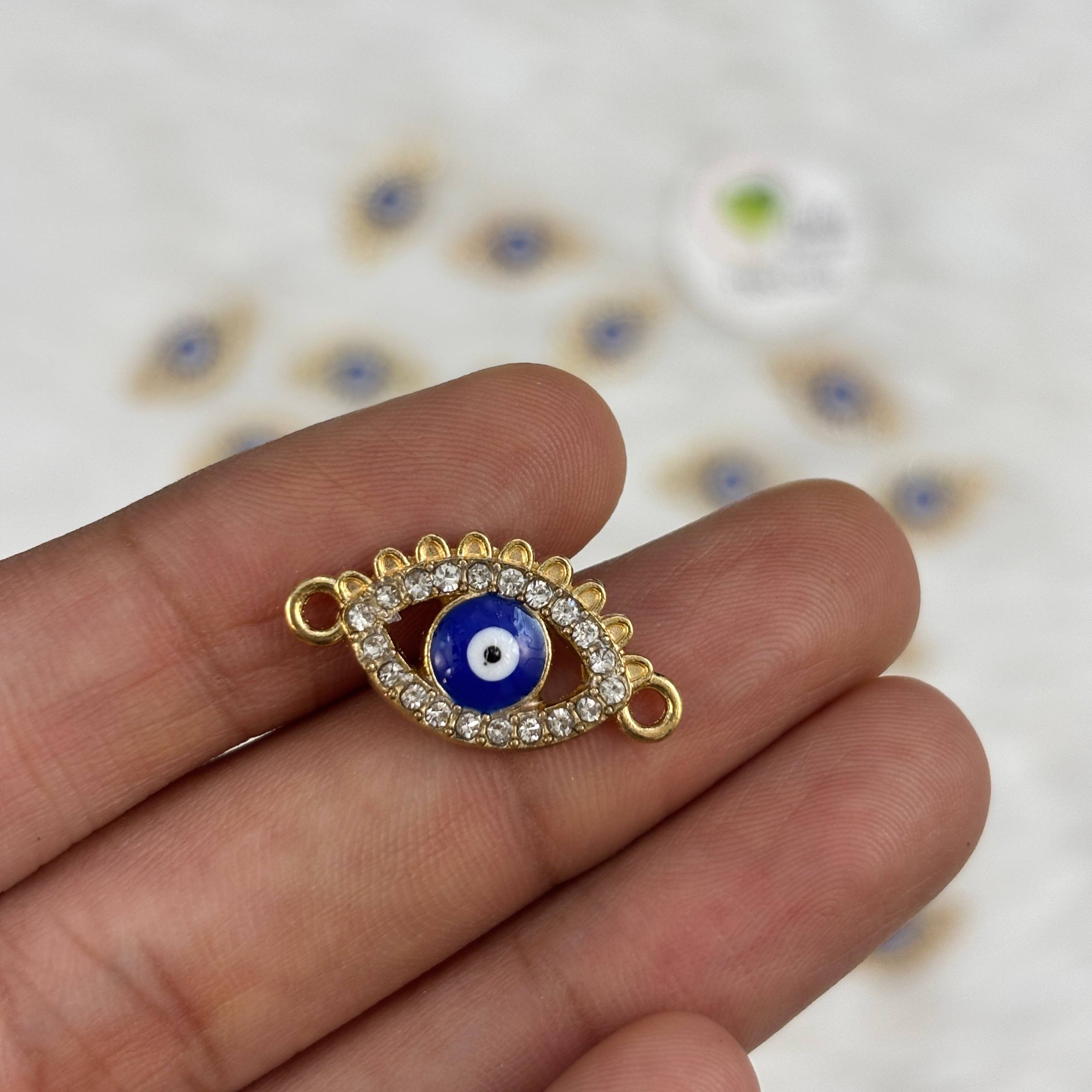 Diamond Evil Eye Two Hook Charm (E) Tulsi Resin Store