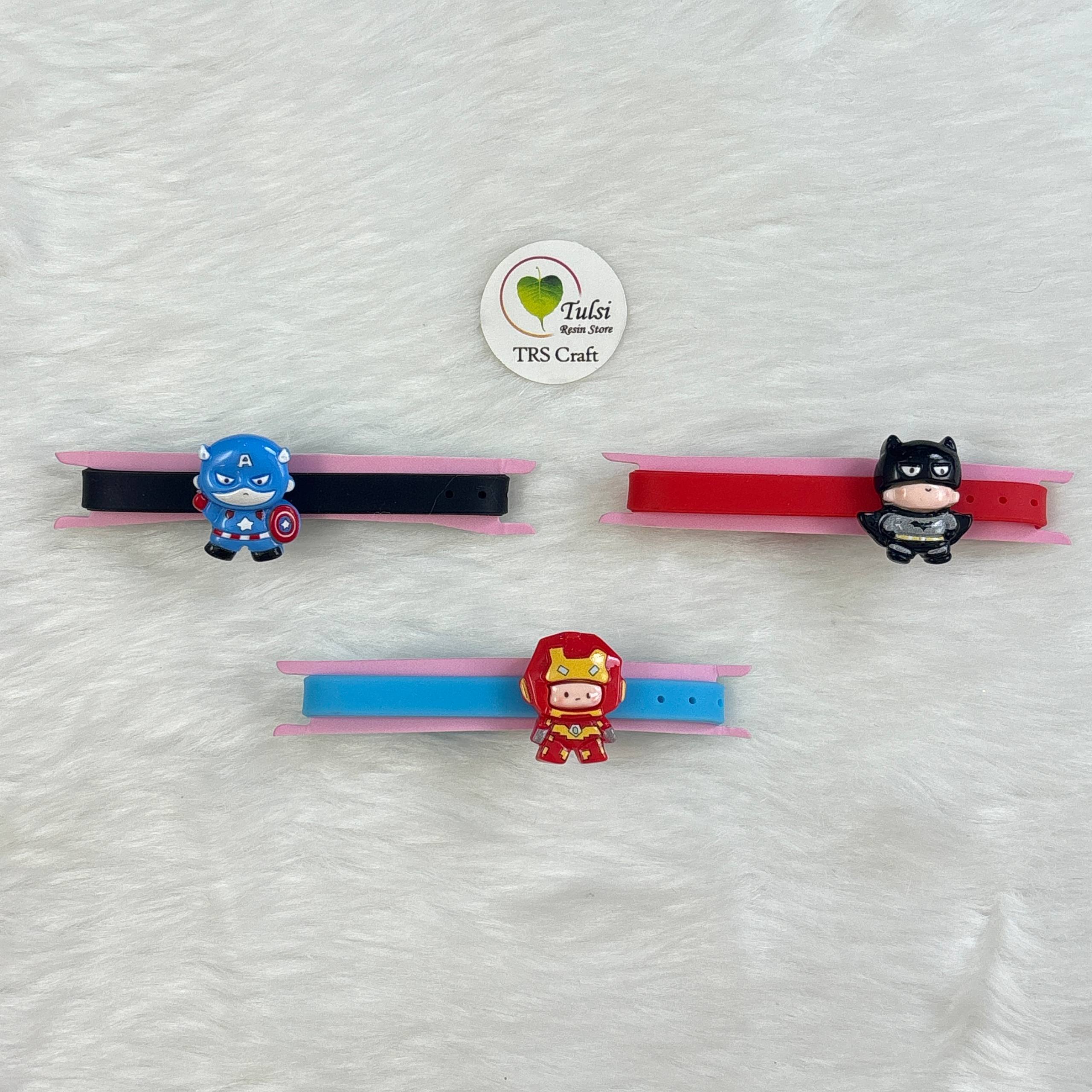 Kids Rakhi Bracelet (B) - Marvel Theme Tulsi Resin Store