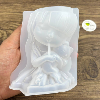 Girl Plantern/Candle Holder Mould (A)