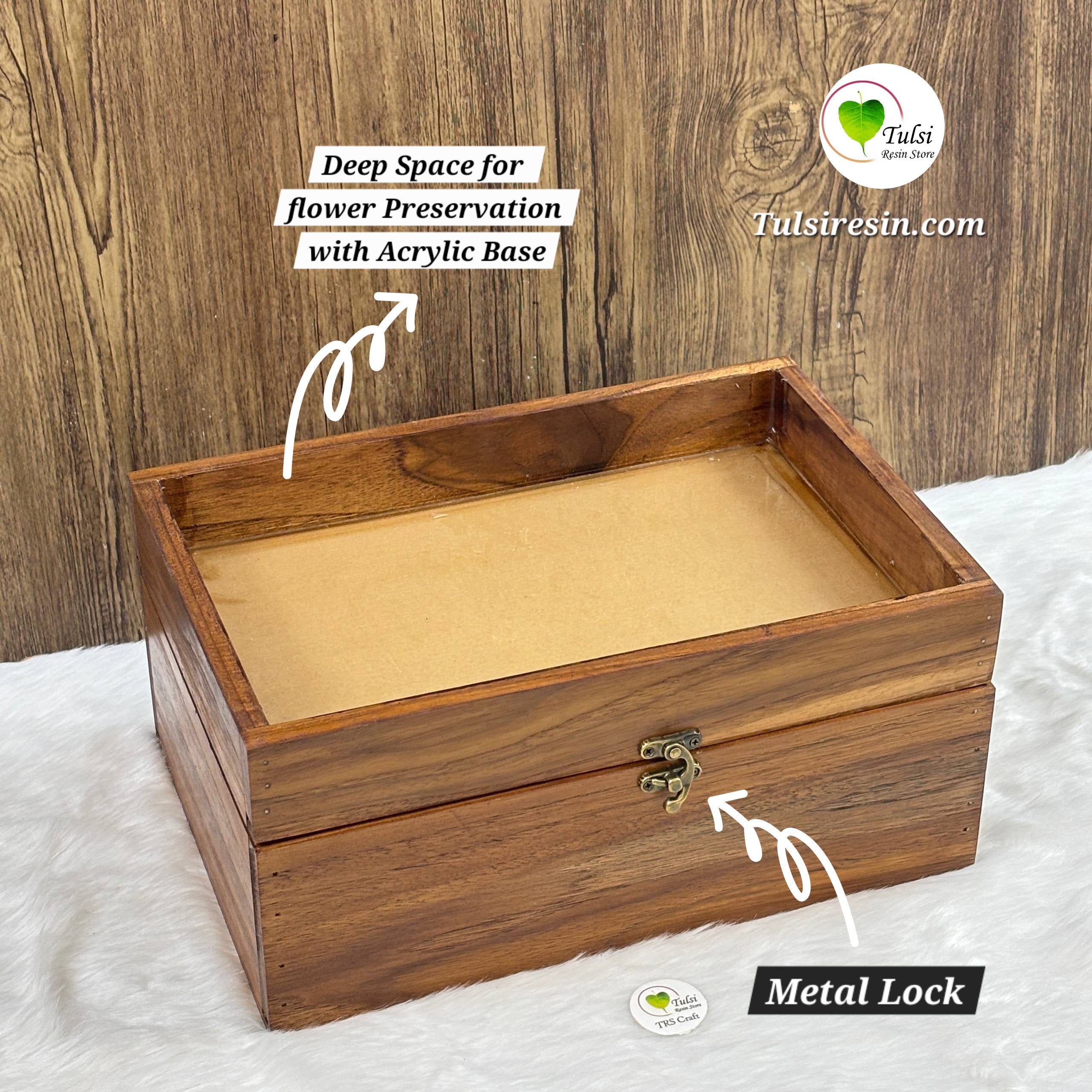 Teakwood Multipurpose Box - For Flower Preservation