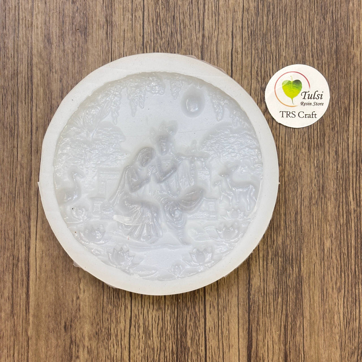 Round Plaque Mould (D) - Small Radha Krishna