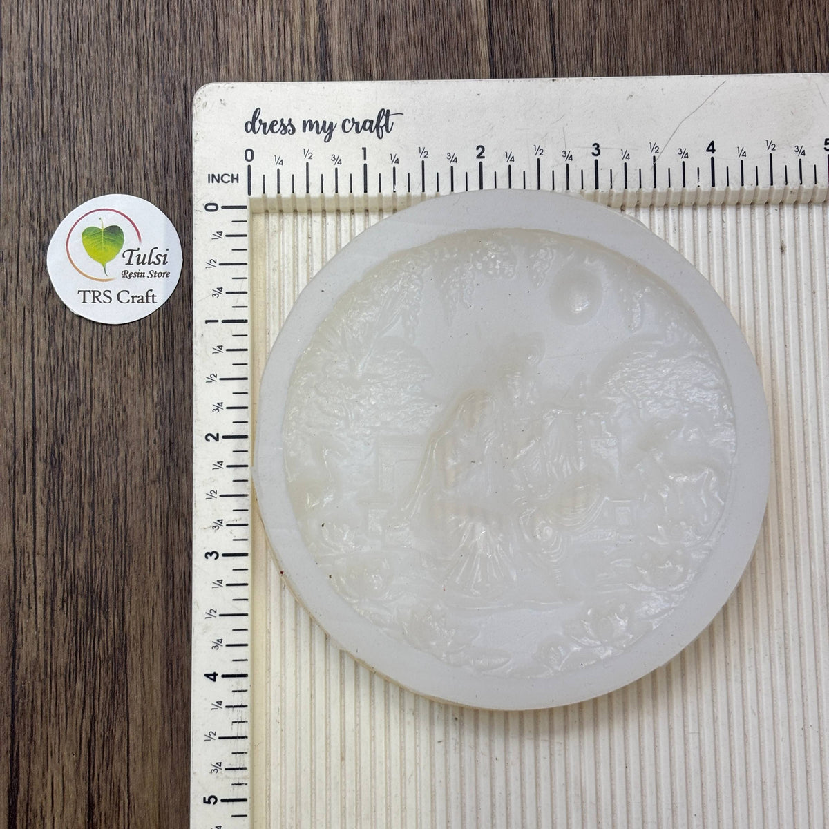 Round Plaque Mould (D) - Small Radha Krishna