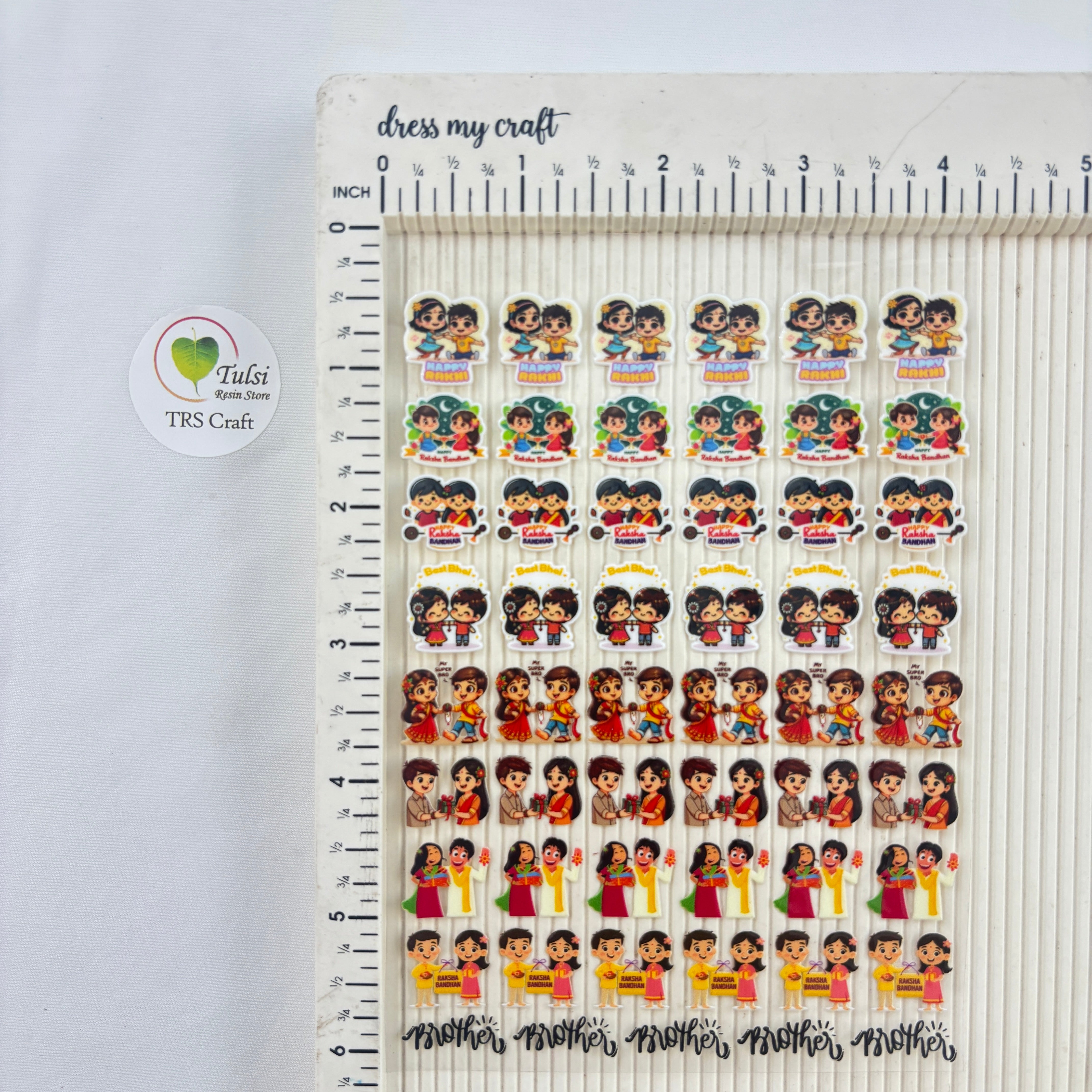 A6 UV DTF Sticker - Mix Rakhi (F) - - Tulsi Resin Store