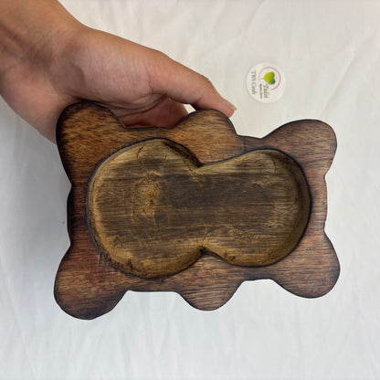 Teddy Bear Wooden Candle Bowl