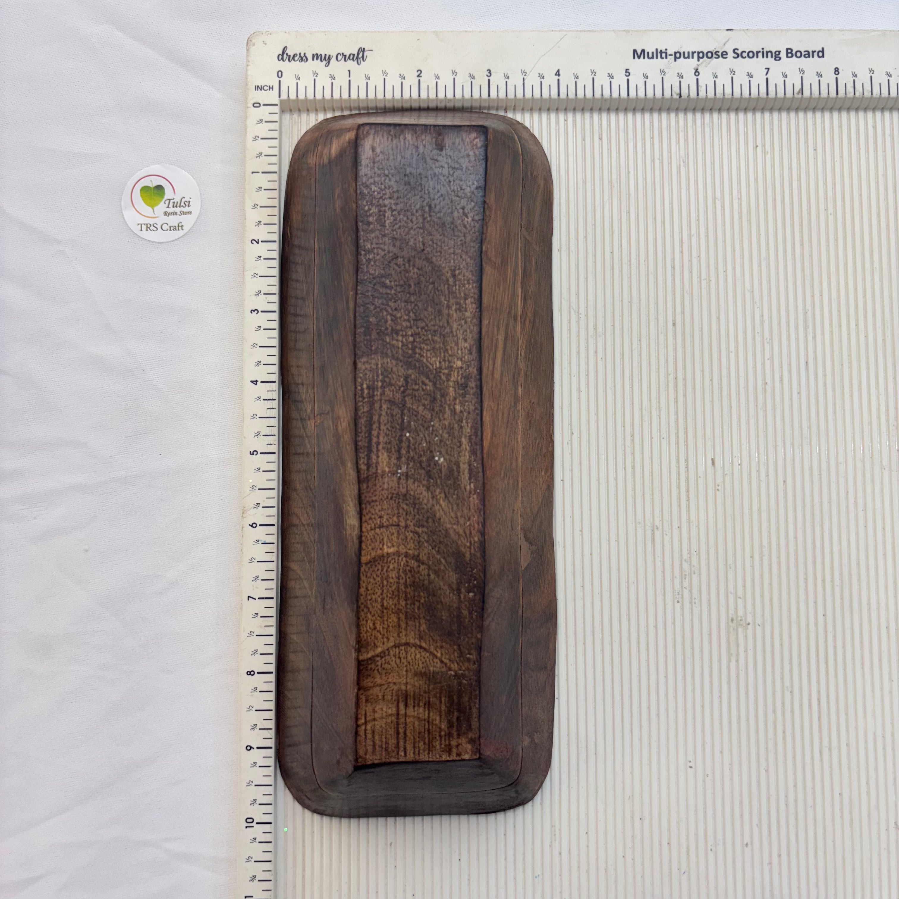 Square Edge Boat Wooden Candle Bowl