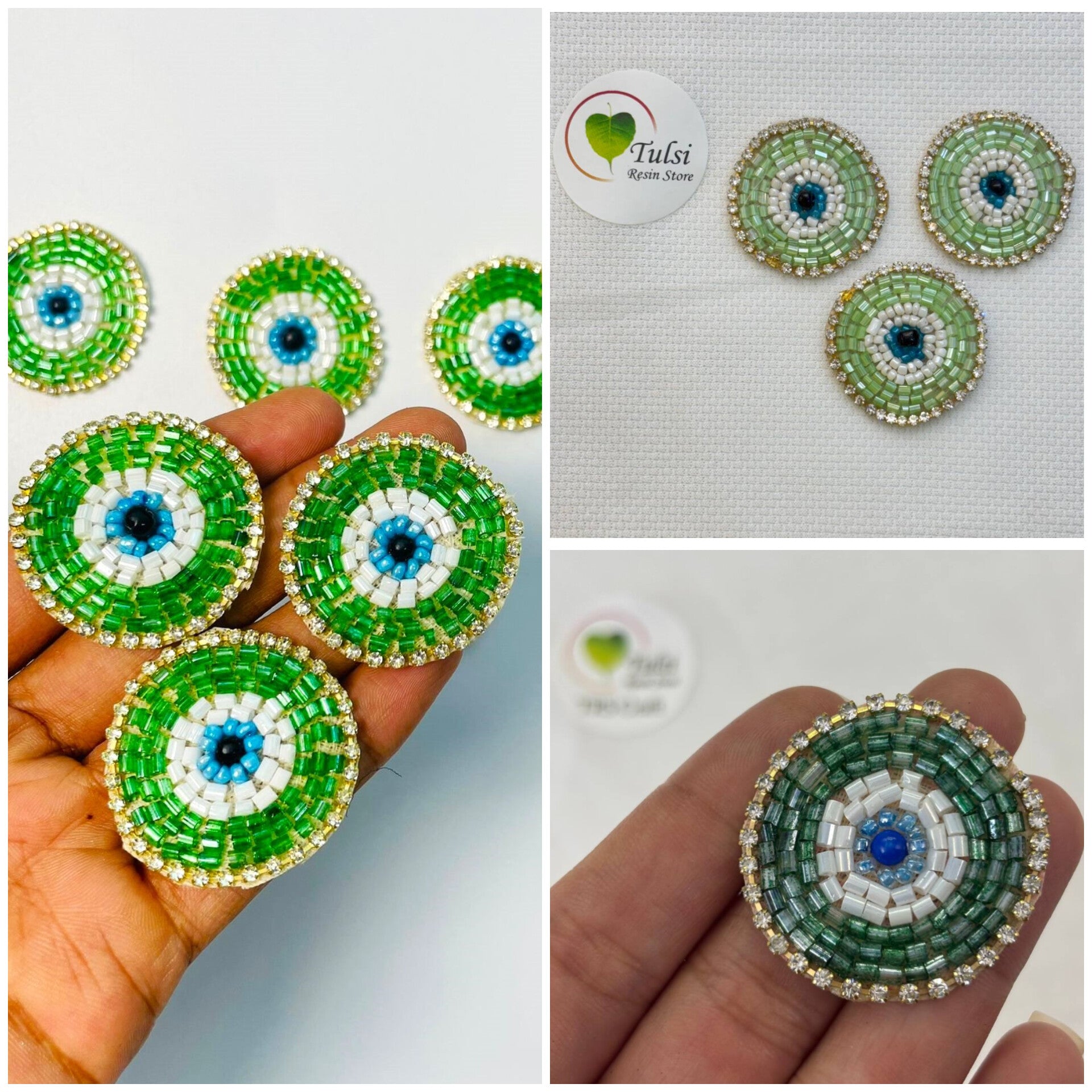 Evil Eye Patch - Green