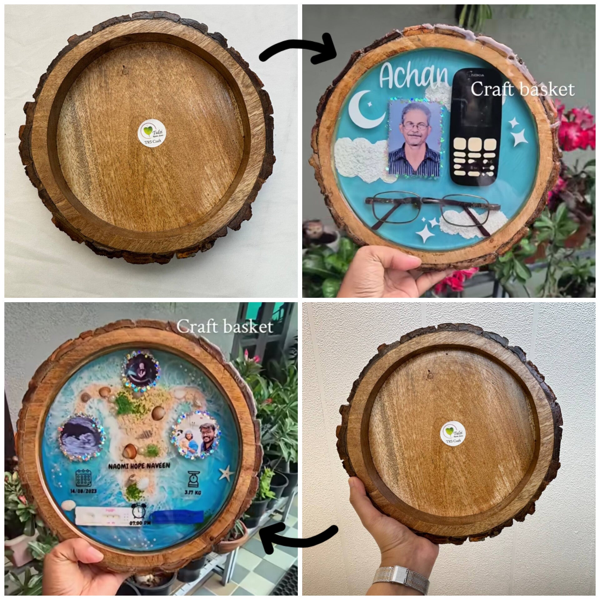 Wooden Candle Bowl - Buckle Tray
