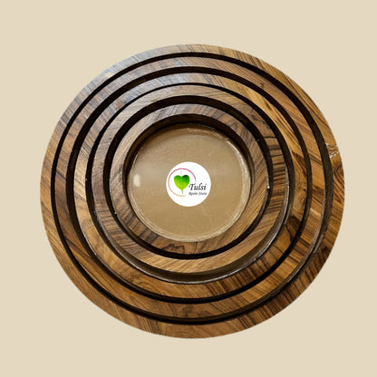 Teakwood Floating Frame (K) - Round Shape