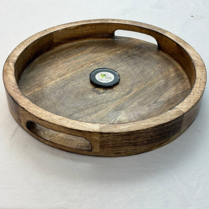 Mango Wooden Round Tray - - Tulsi Resin Store