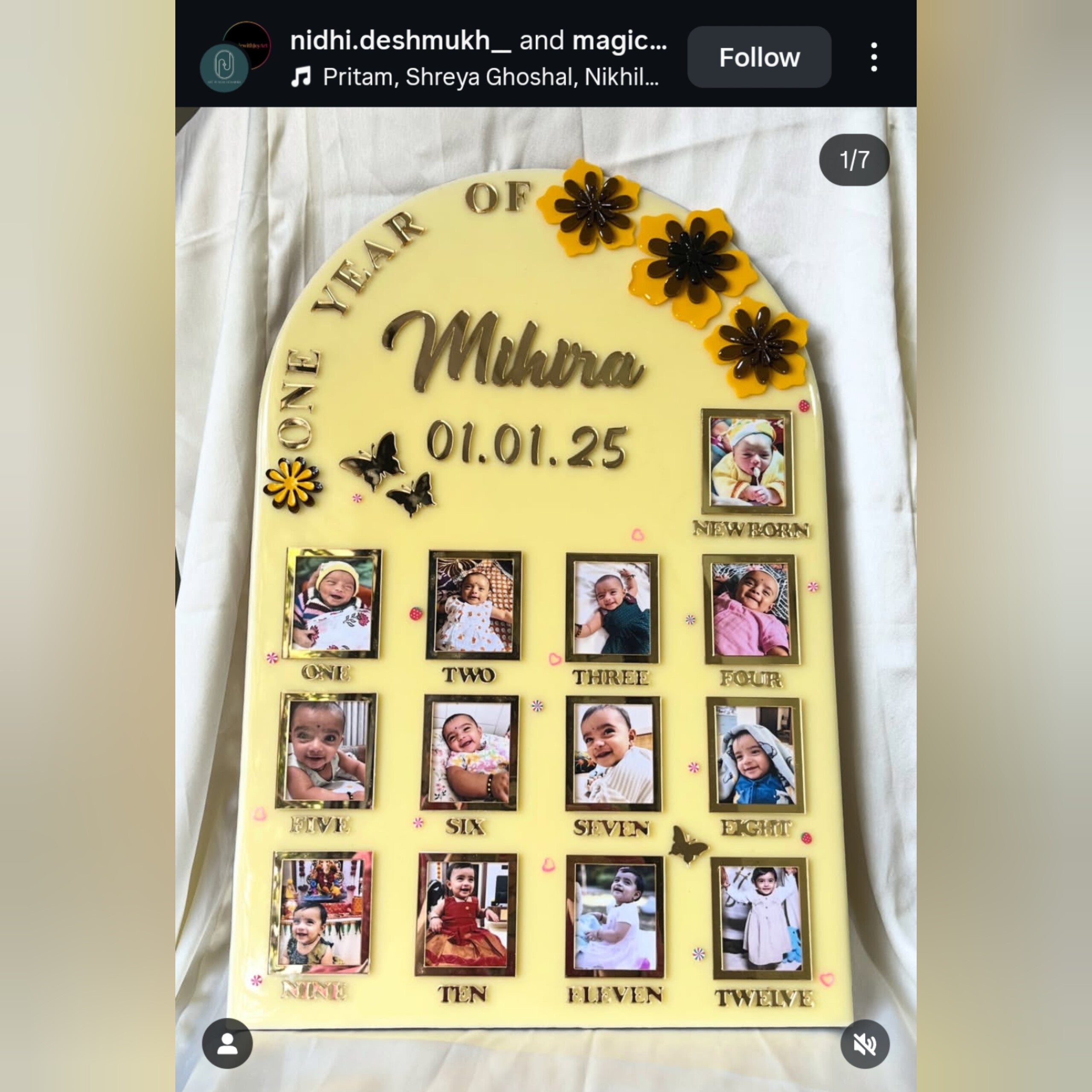 Custom Acrylic - One Year Baby Frame