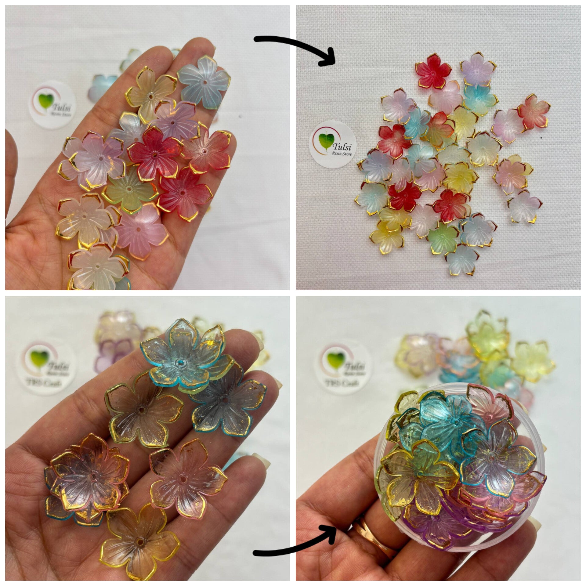 زهرة بلاستيكية ملونة (F)