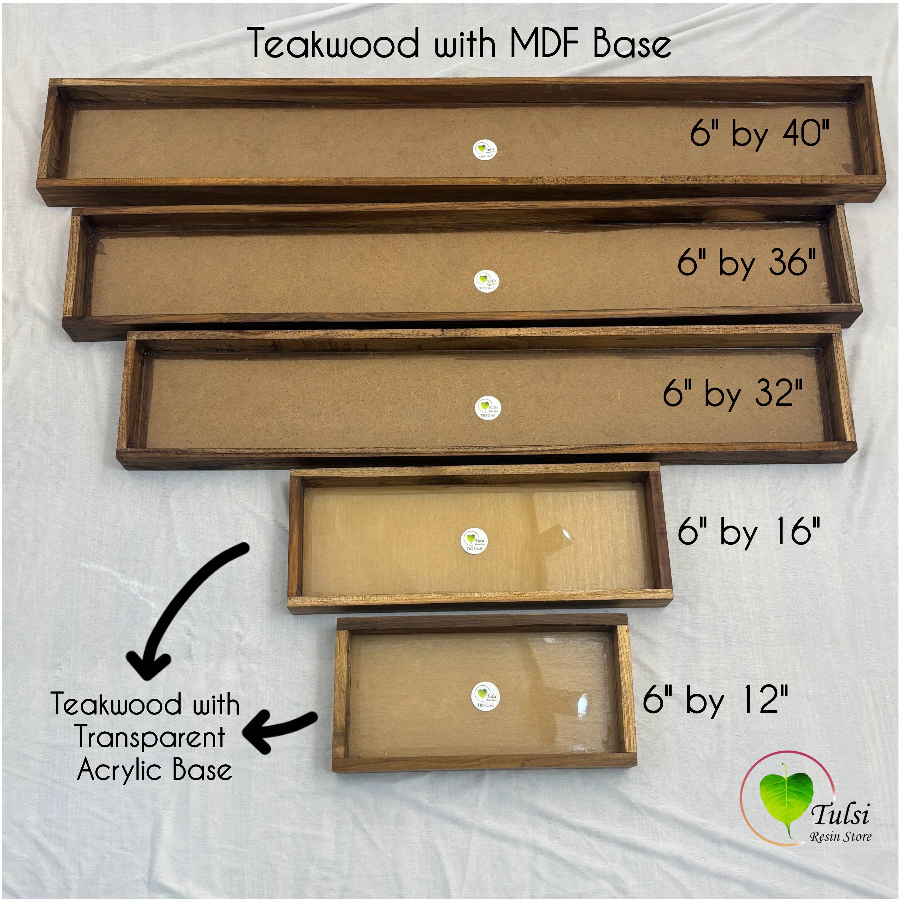 Teakwood Floating Frame (I) -  Slim Rectangle