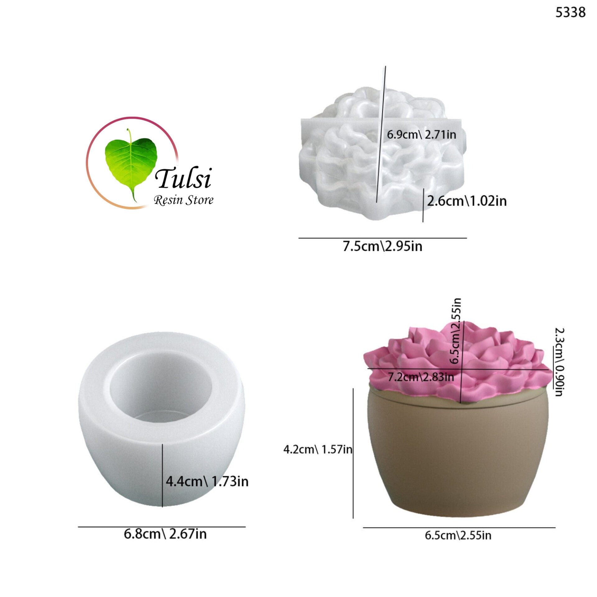 Storage Box Mould (X) - Peony Small