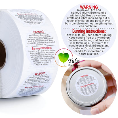 Candle Warning Sticker (B) - 1 Inch