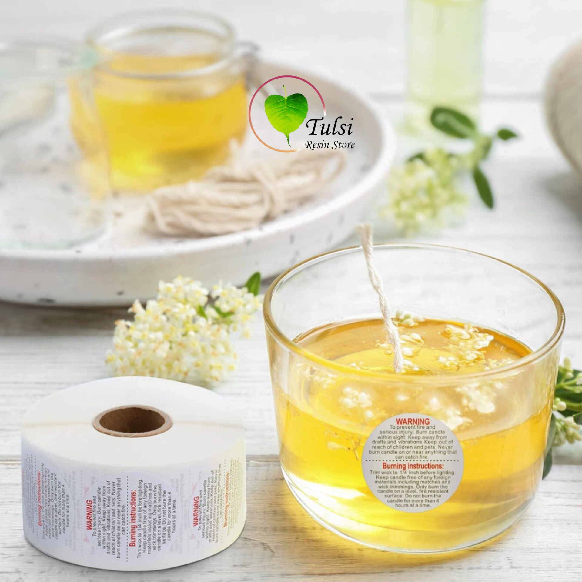 Candle Warning Sticker (B) - 1 Inch