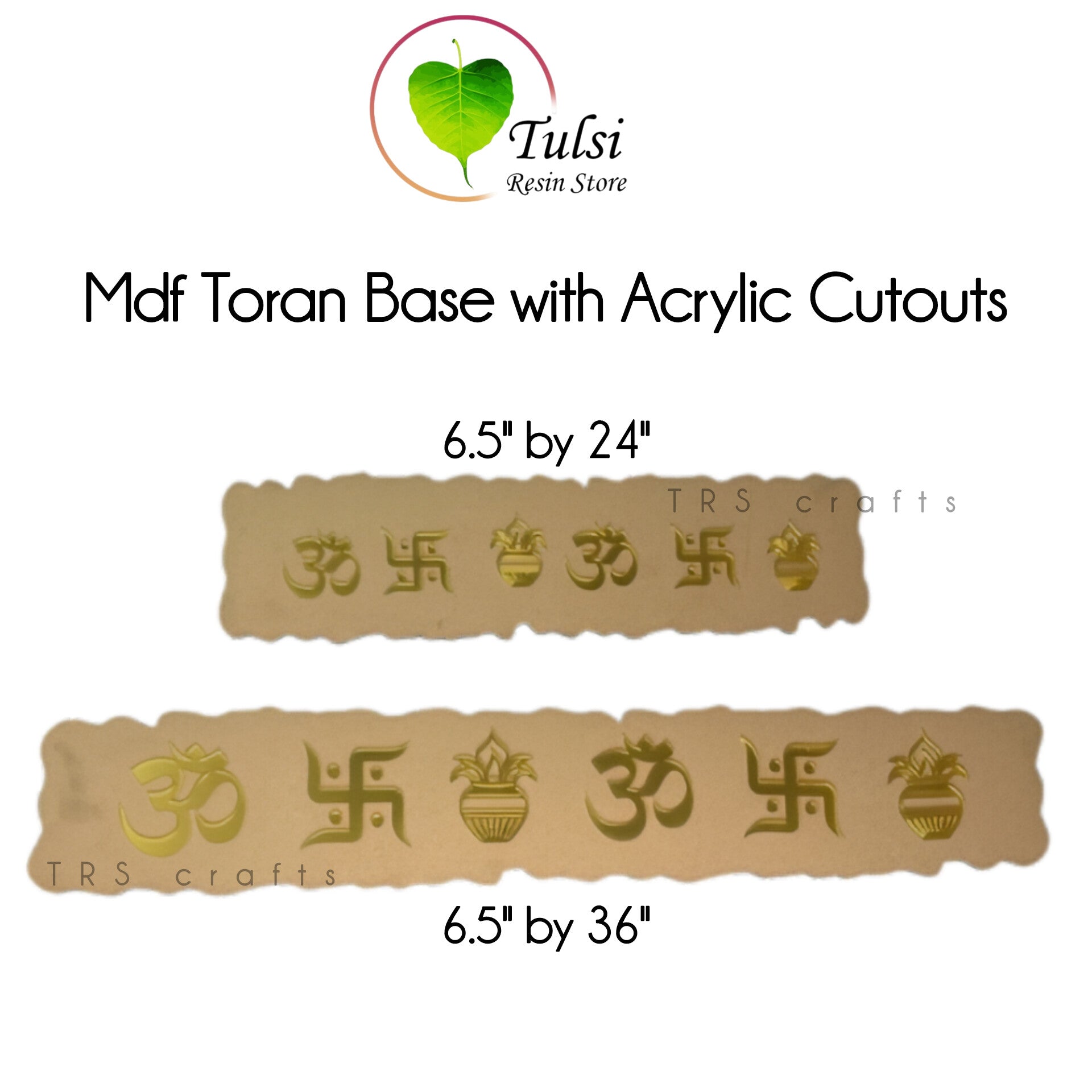 Custom MDF Toran Base With Acrylic Cutouts