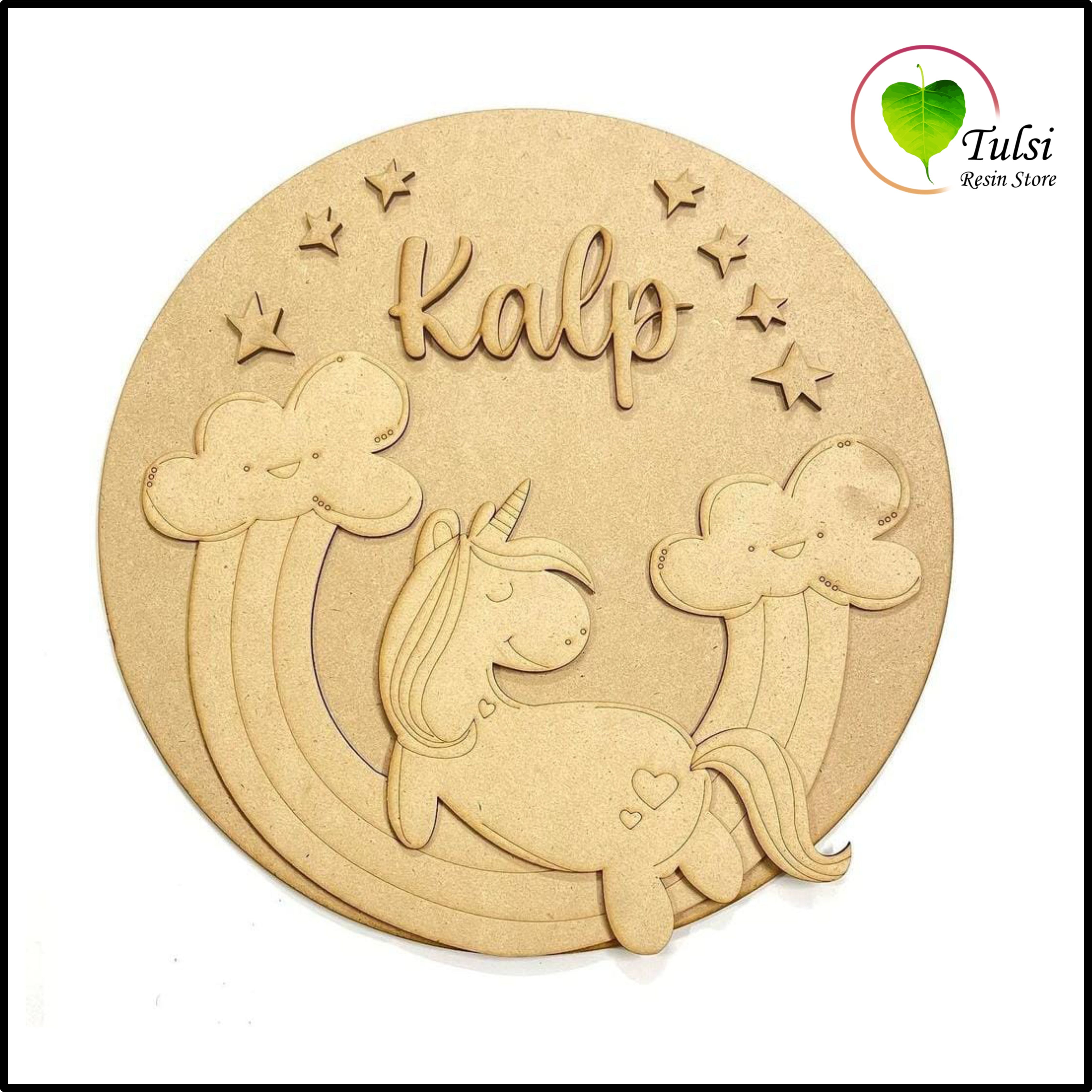 Customize MDF Kids Nameplate - Unicorn Theme (A)