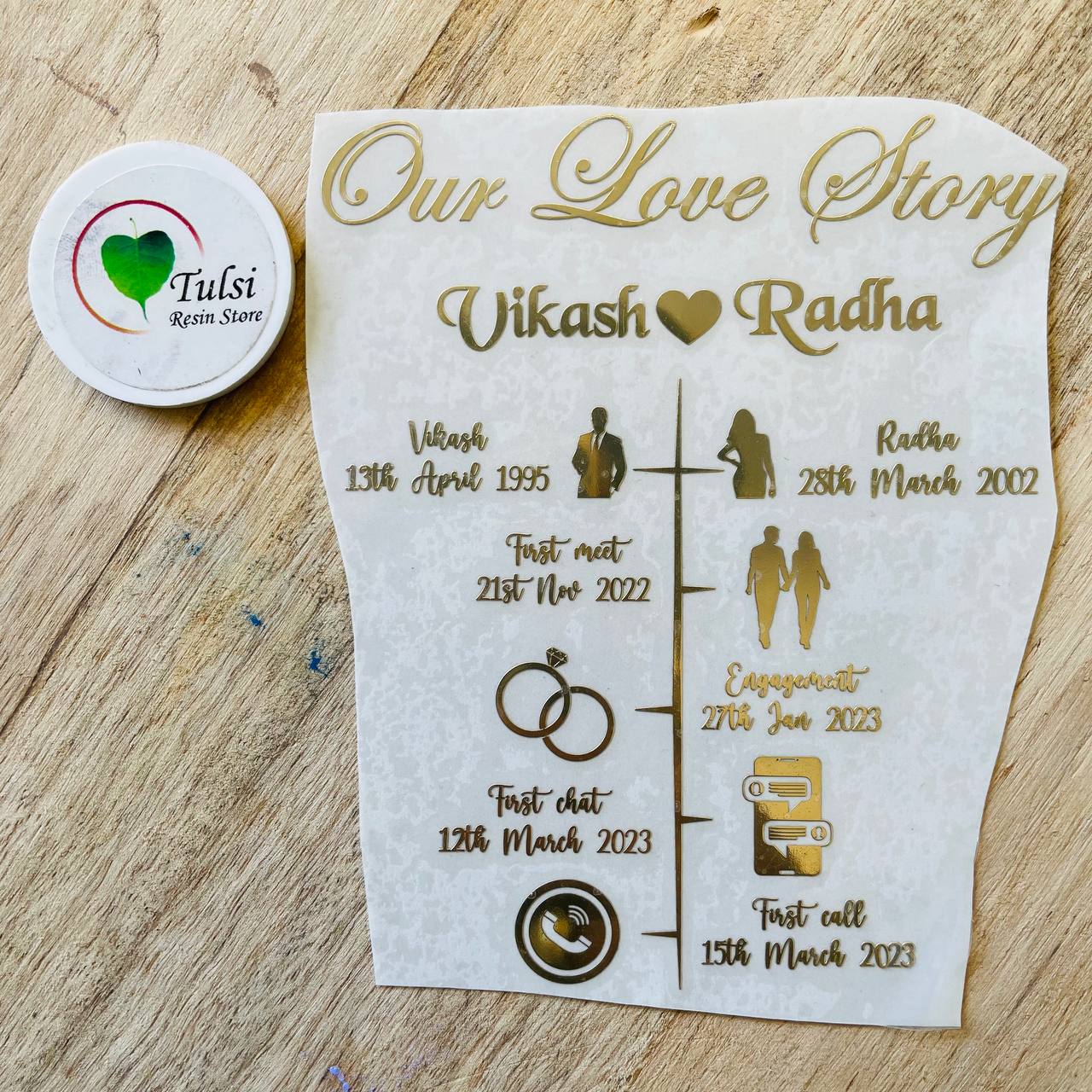 Custom Metal Sticker - Love story