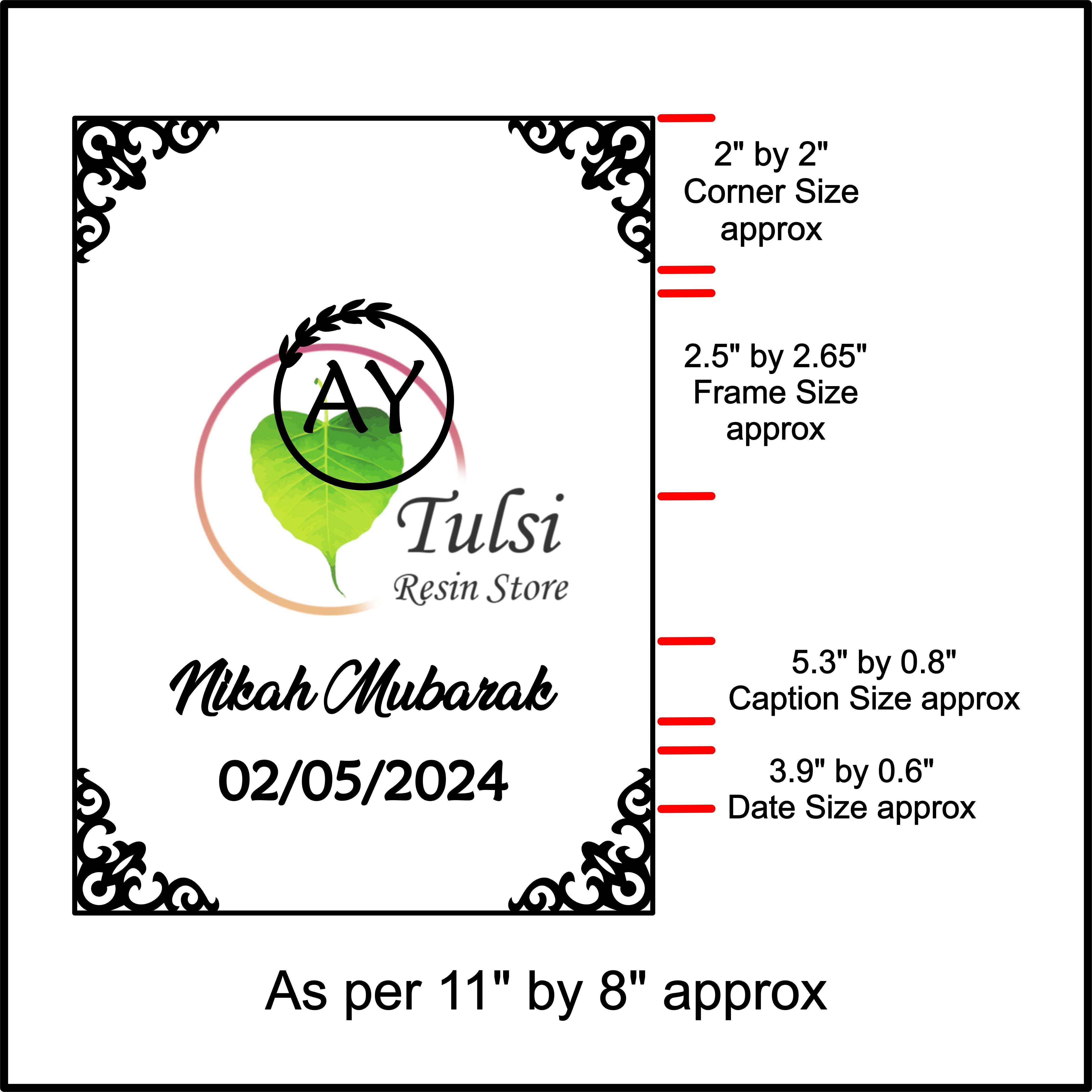 Custom Acrylic - Nikah Mubarak Frame cutouts