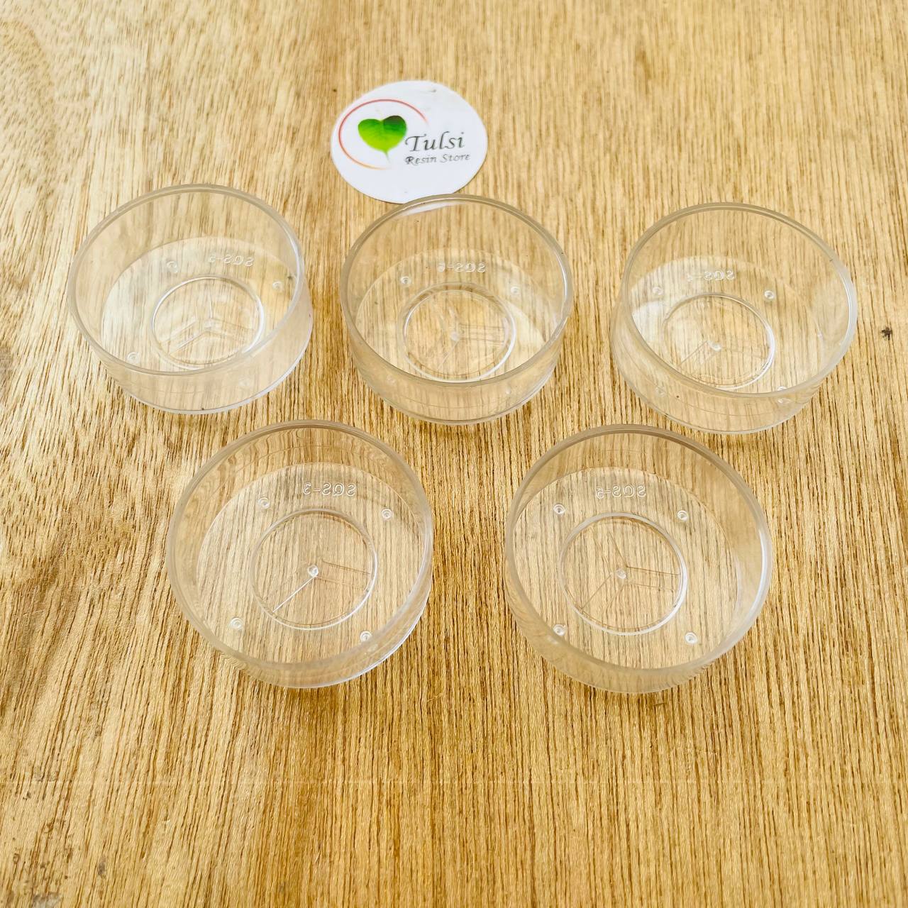 Polycarbonate T-Light Cups - Round (5 Pcs)