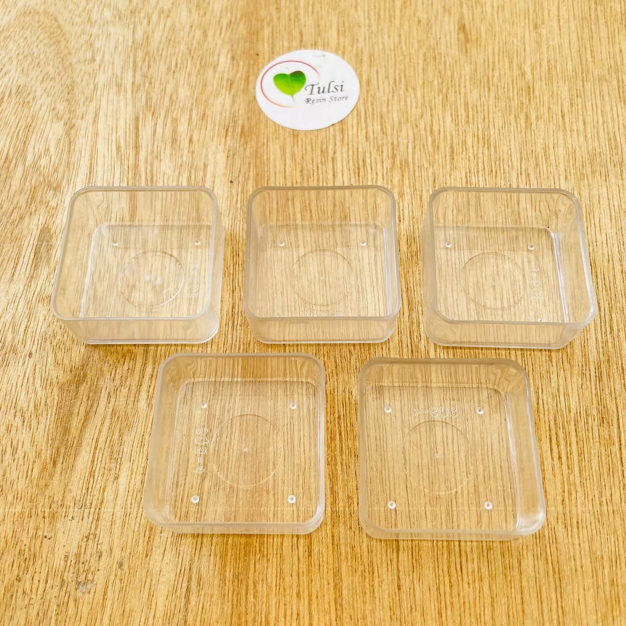 Polycarbonate T-Light Cups - Square (5 Pcs)