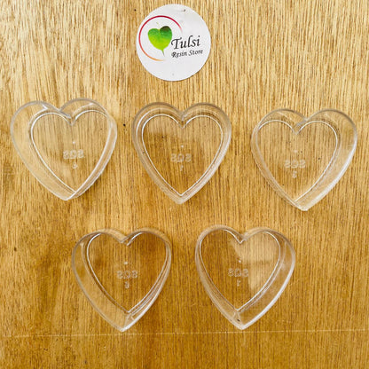 Polycarbonate T-Light Cups - Heart (5 Pcs)