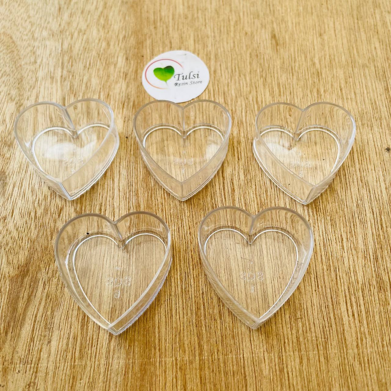 Polycarbonate T-Light Cups - Heart (5 Pcs)