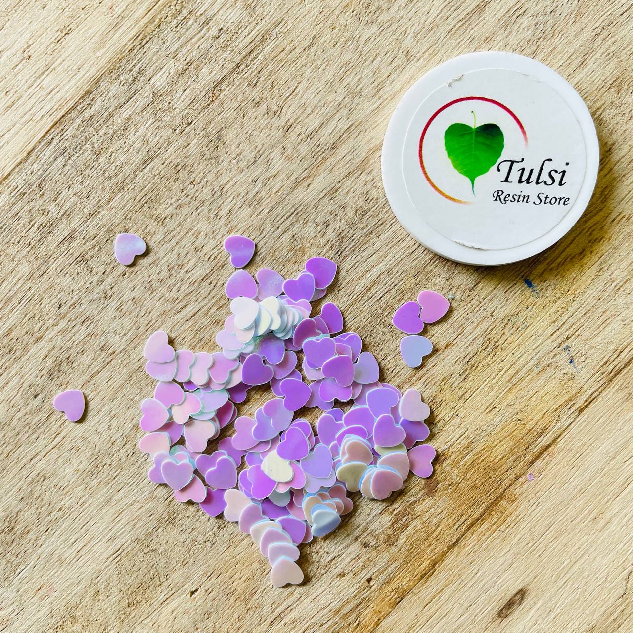 Sequin Colourful Shaker - Big White Heart