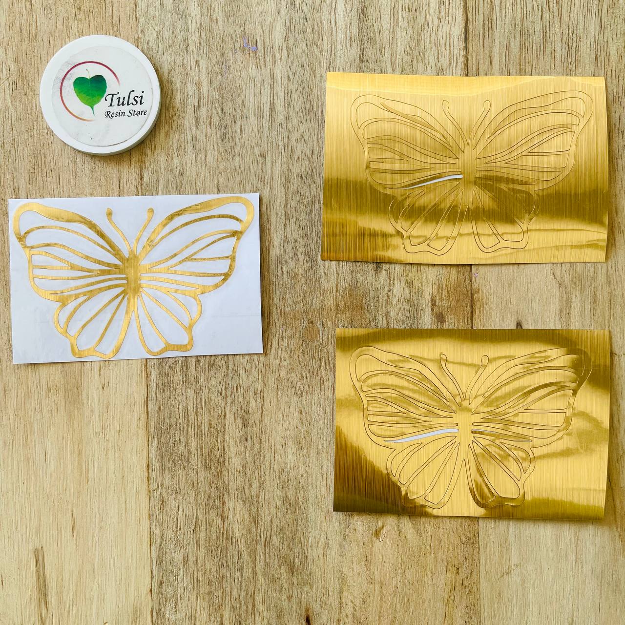 Vinyl Sticker - Big Butterfly Gold Sticker (2) – Tulsi Resin Store