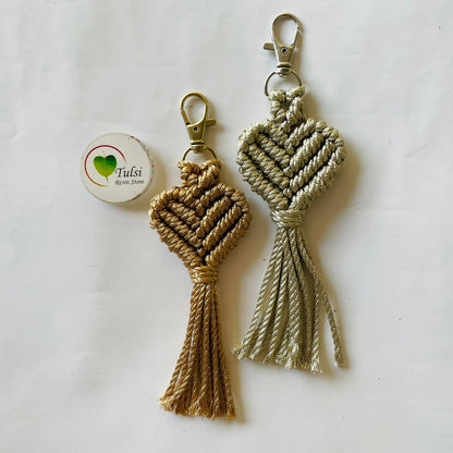 Macrame Heart Keychain