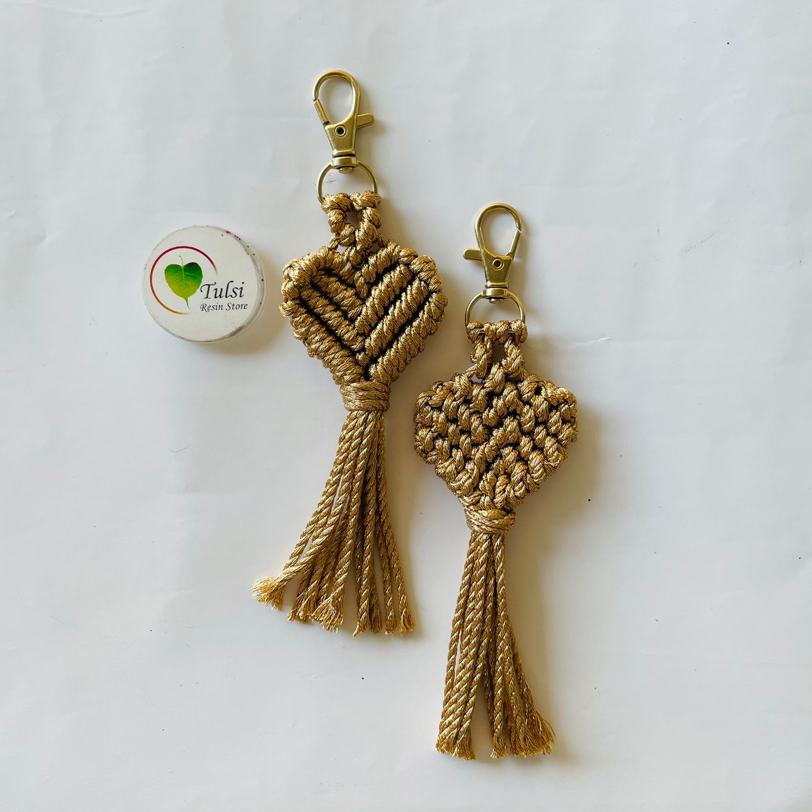 Macrame Heart Keychain