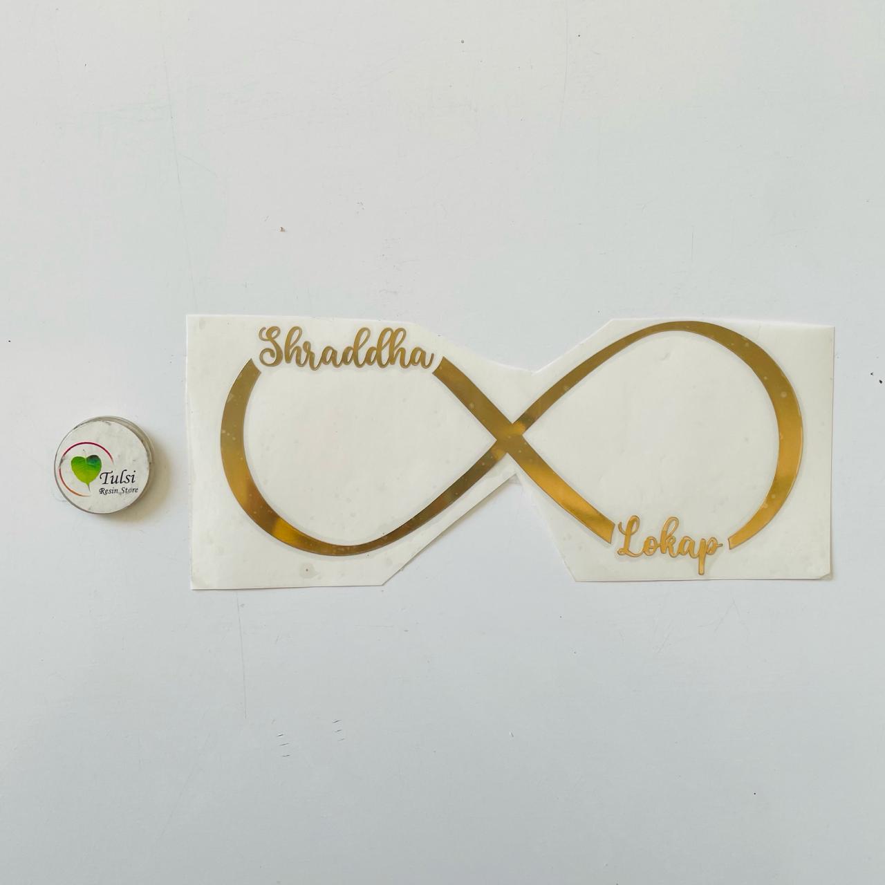 Custom Metal Sticker - Couple Infinity Frame