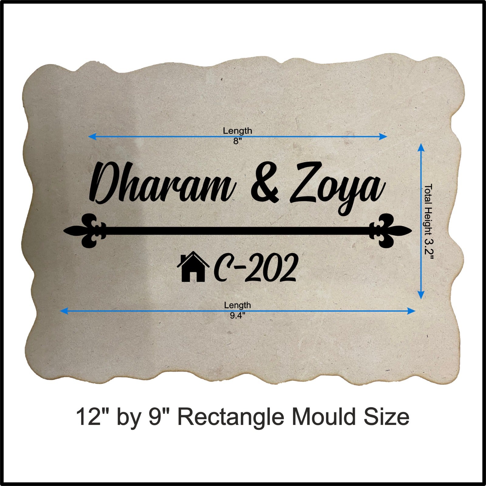 Customize Nameplate Base + Acrylic Name (Design F)