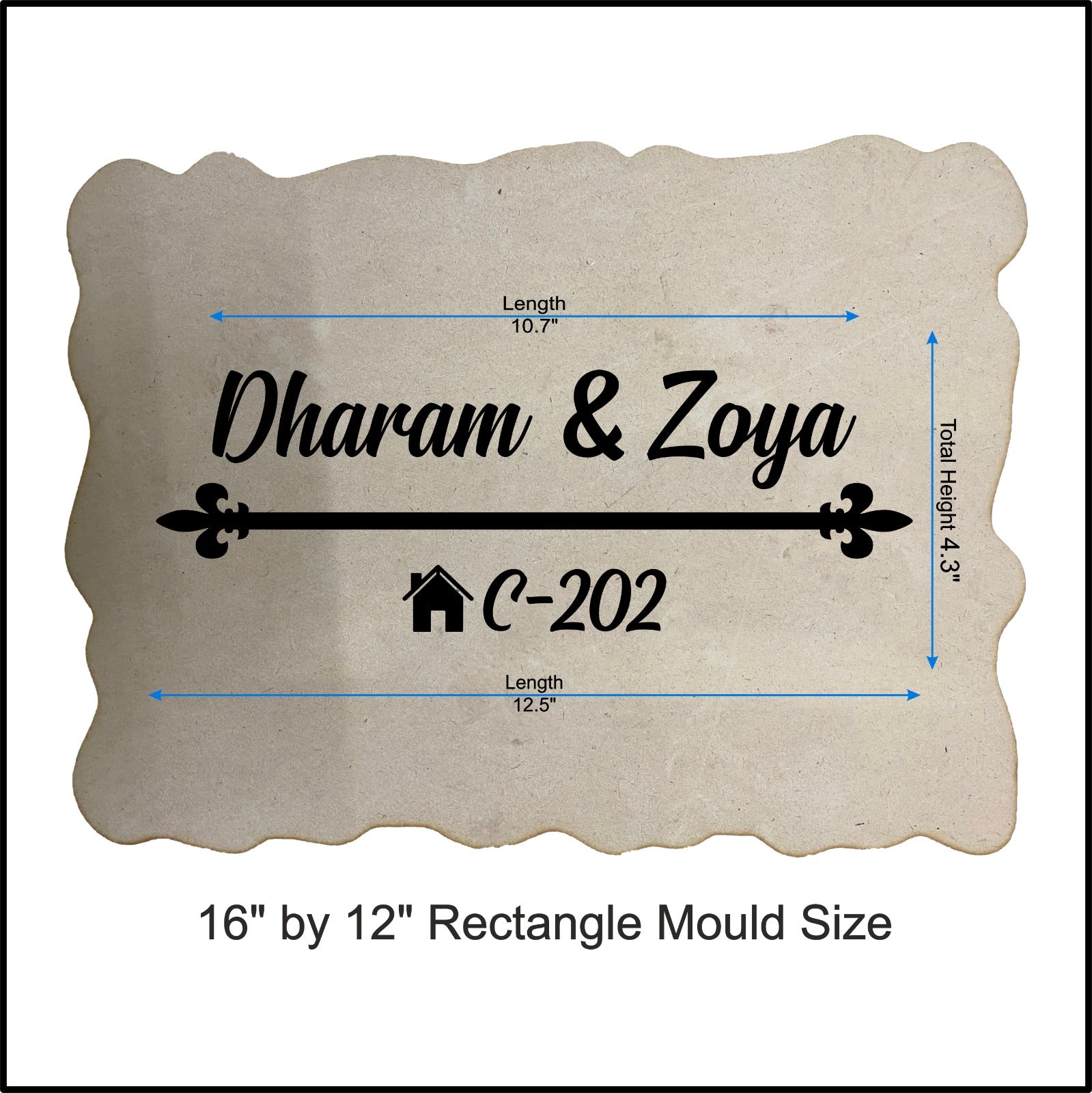 Customize Nameplate Base + Acrylic Name (Design F)