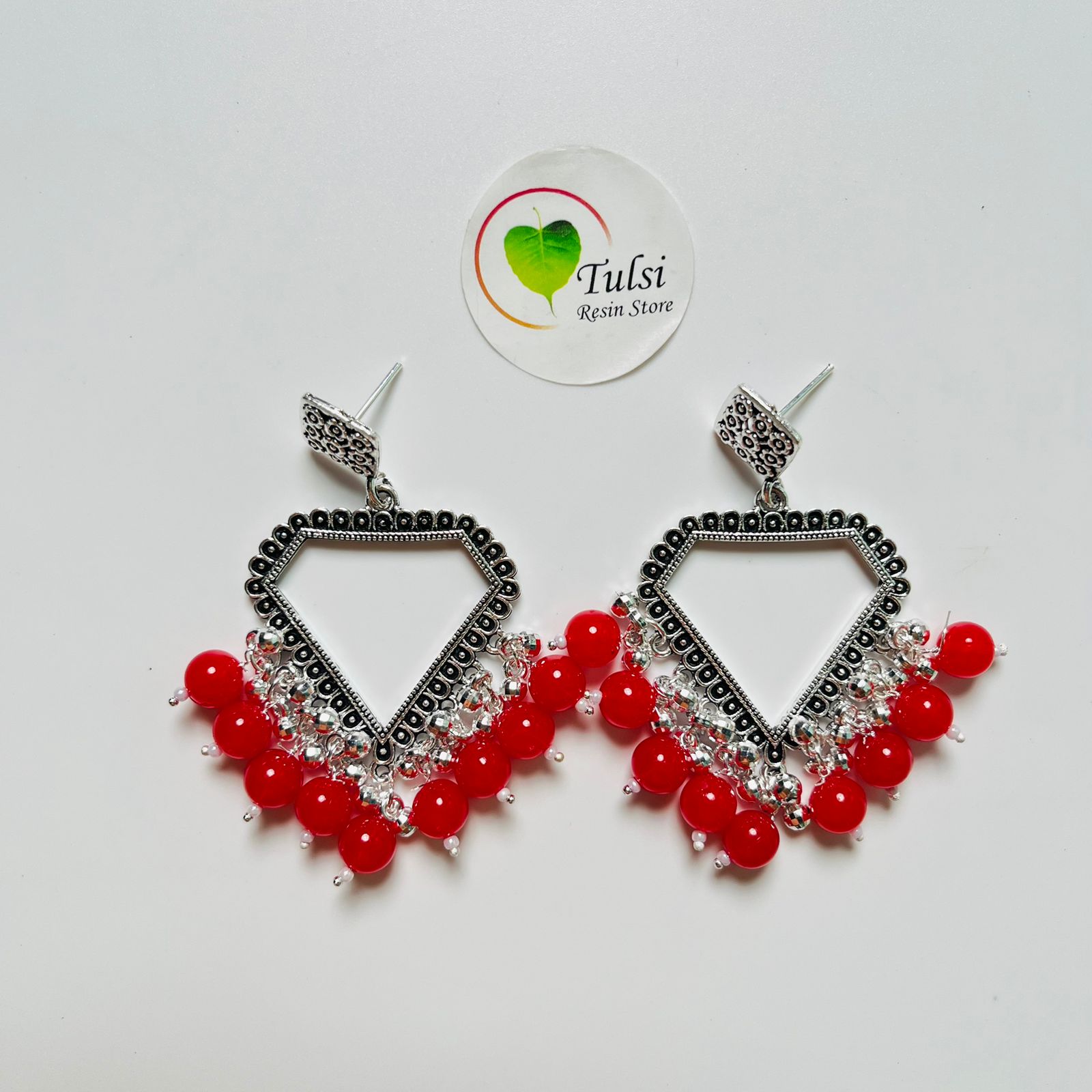 Diamond Jhumka Bazel with Moti (Silver)