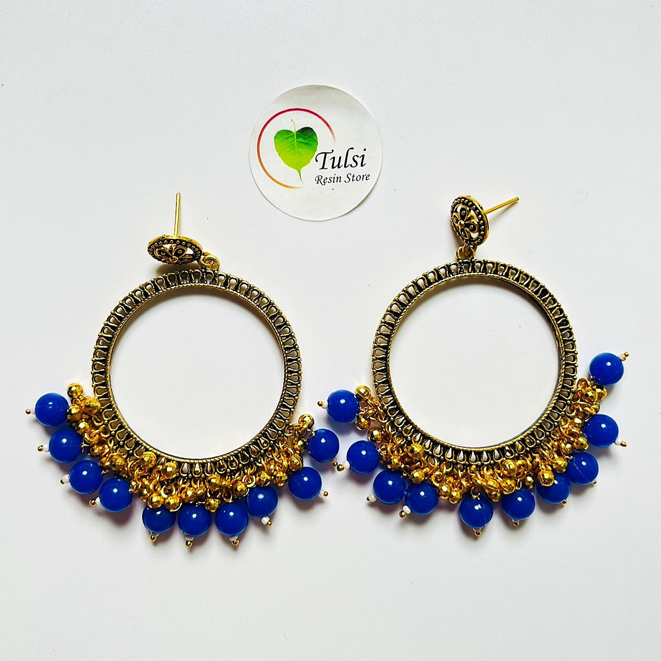 Big Round Jhumka Bazel With Moti (Gold)