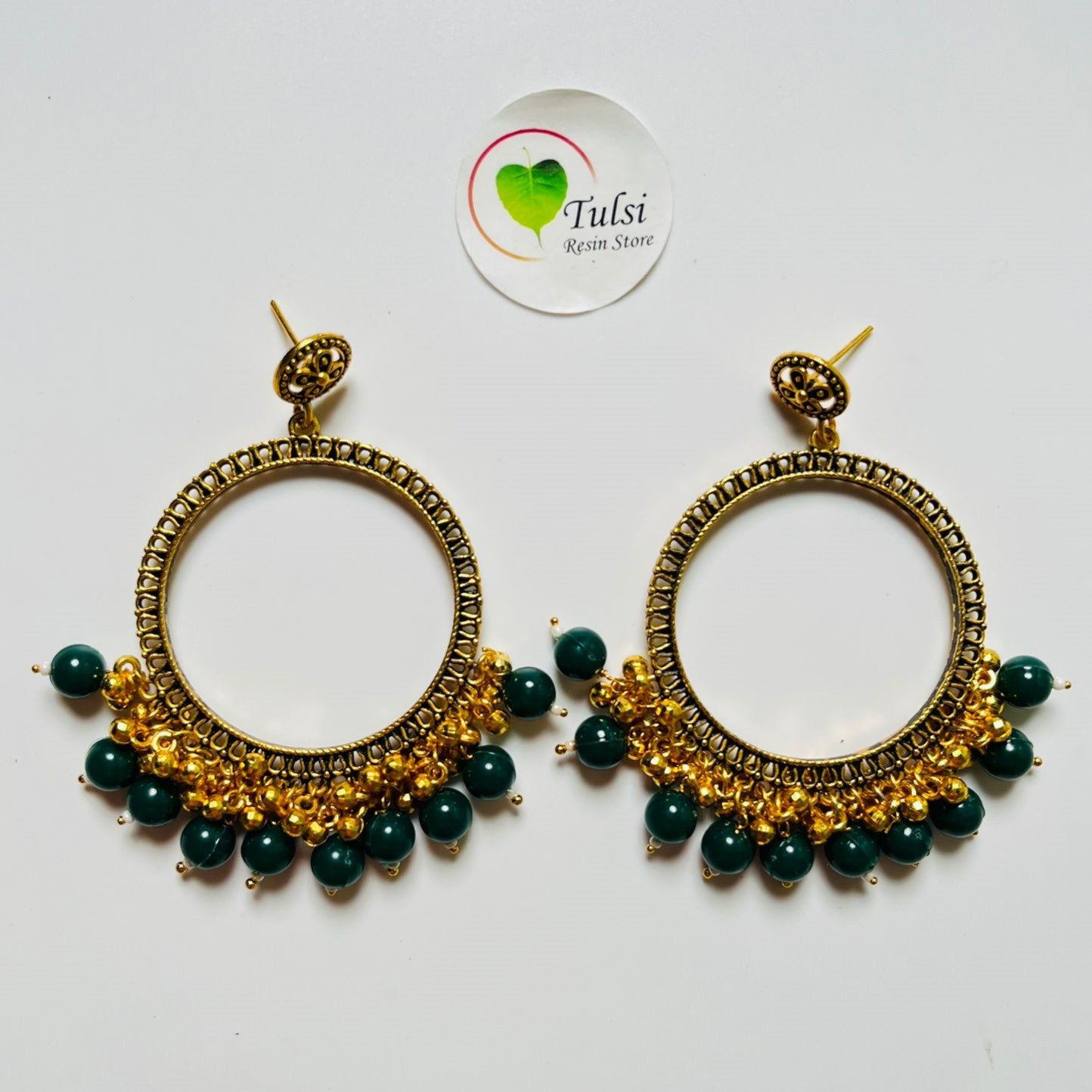 Big Round Jhumka Bazel With Moti (Gold)