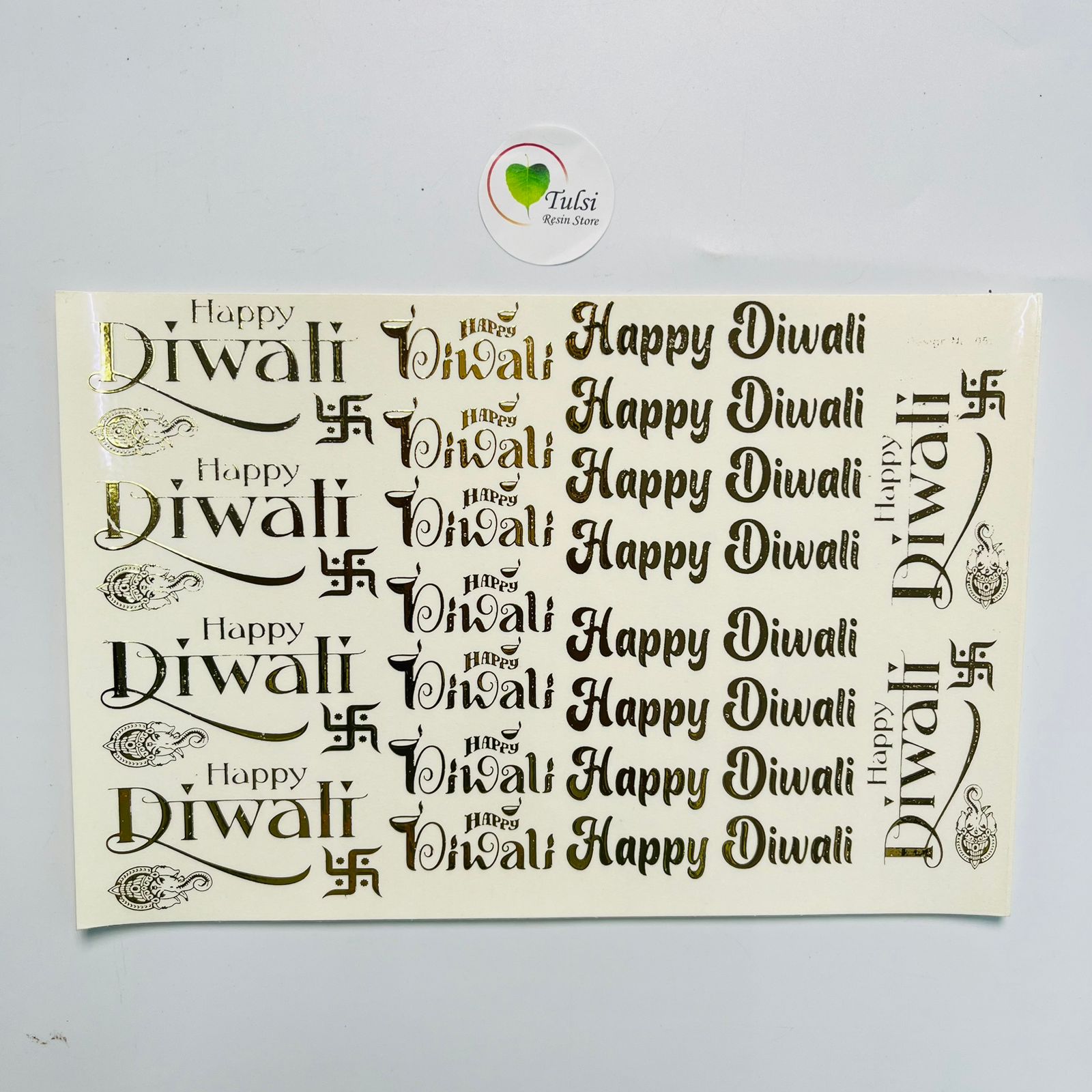 Diwali Embossed Sticker Sheet - (A)